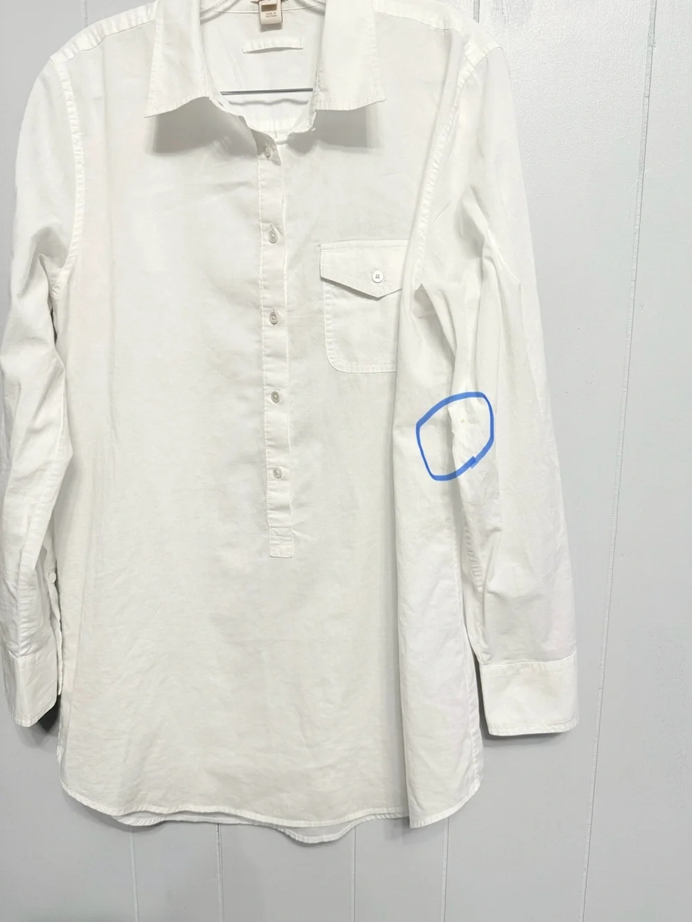 #10)  J. Crew White Casual Half Button-Down Shirt. (Please check photo #4)
